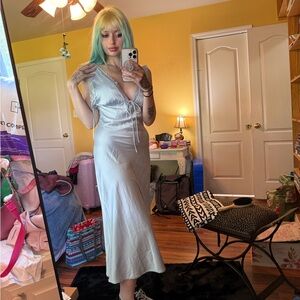 American Threads Silver Blue Dress